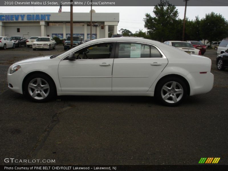Summit White / Cocoa/Cashmere 2010 Chevrolet Malibu LS Sedan