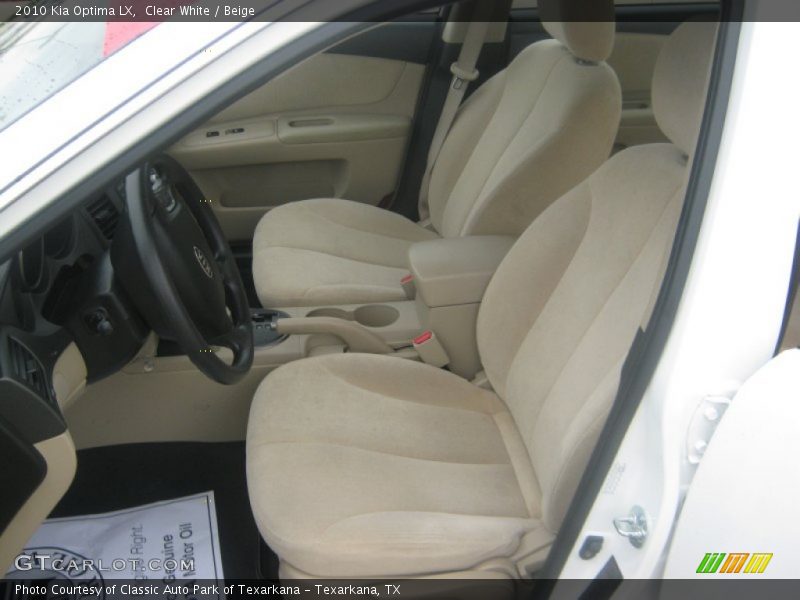 Clear White / Beige 2010 Kia Optima LX