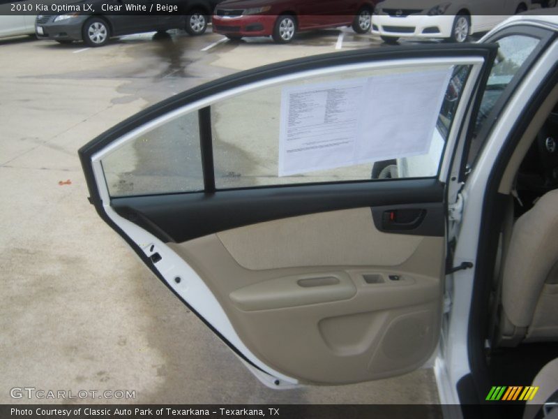 Clear White / Beige 2010 Kia Optima LX
