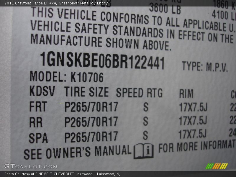Sheer Silver Metallic / Ebony 2011 Chevrolet Tahoe LT 4x4