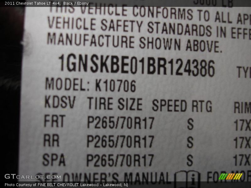 Black / Ebony 2011 Chevrolet Tahoe LT 4x4