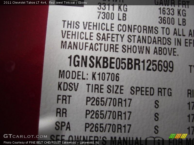 Red Jewel Tintcoat / Ebony 2011 Chevrolet Tahoe LT 4x4