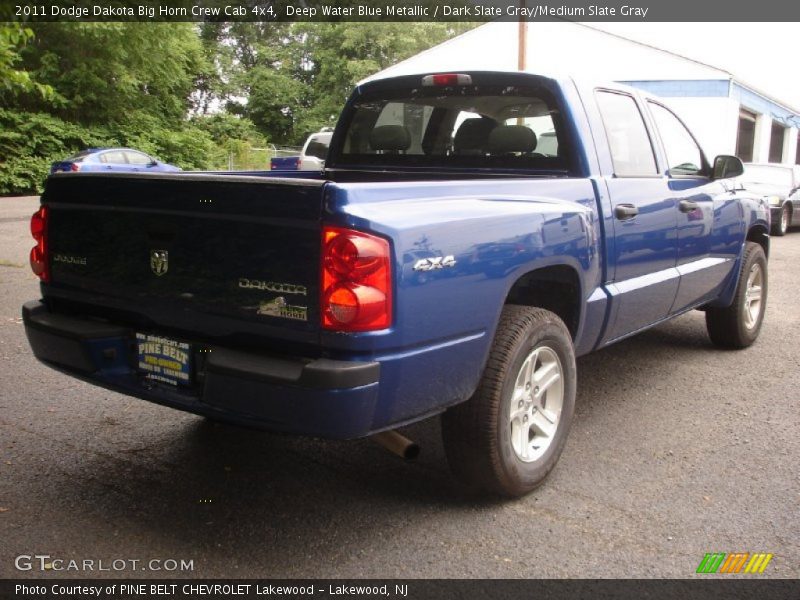 Deep Water Blue Metallic / Dark Slate Gray/Medium Slate Gray 2011 Dodge Dakota Big Horn Crew Cab 4x4