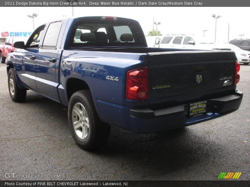 Deep Water Blue Metallic / Dark Slate Gray/Medium Slate Gray 2011 Dodge Dakota Big Horn Crew Cab 4x4