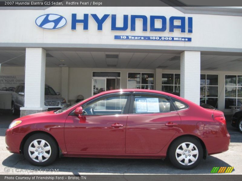 Redfire Pearl / Beige 2007 Hyundai Elantra GLS Sedan