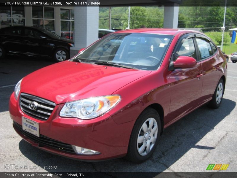 Redfire Pearl / Beige 2007 Hyundai Elantra GLS Sedan