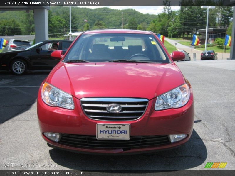 Redfire Pearl / Beige 2007 Hyundai Elantra GLS Sedan
