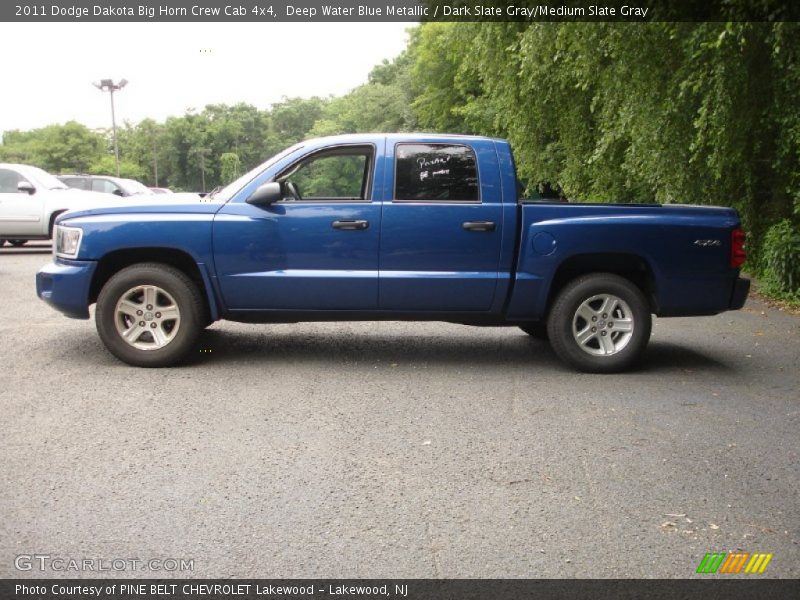 Deep Water Blue Metallic / Dark Slate Gray/Medium Slate Gray 2011 Dodge Dakota Big Horn Crew Cab 4x4