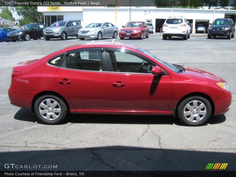 Redfire Pearl / Beige 2007 Hyundai Elantra GLS Sedan