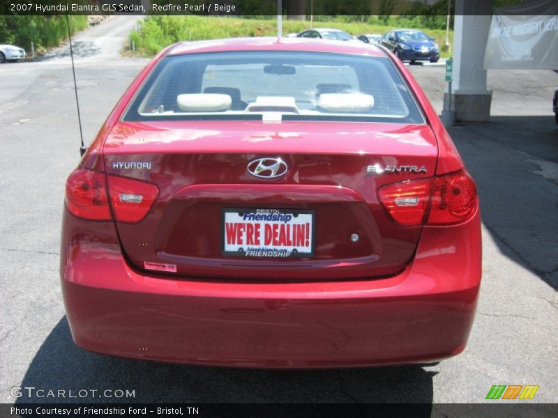 Redfire Pearl / Beige 2007 Hyundai Elantra GLS Sedan