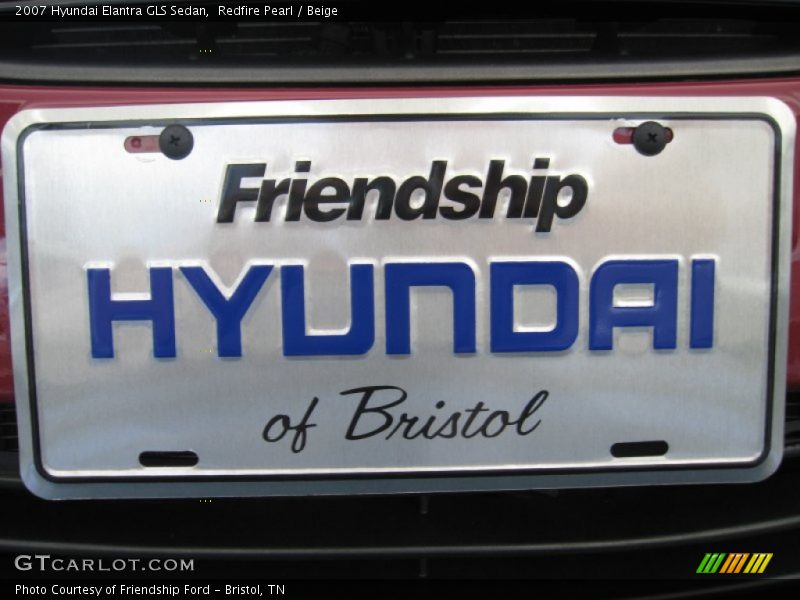 Redfire Pearl / Beige 2007 Hyundai Elantra GLS Sedan