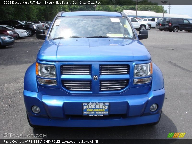Electric Blue Pearl / Dark Slate Gray/Red 2008 Dodge Nitro R/T 4x4