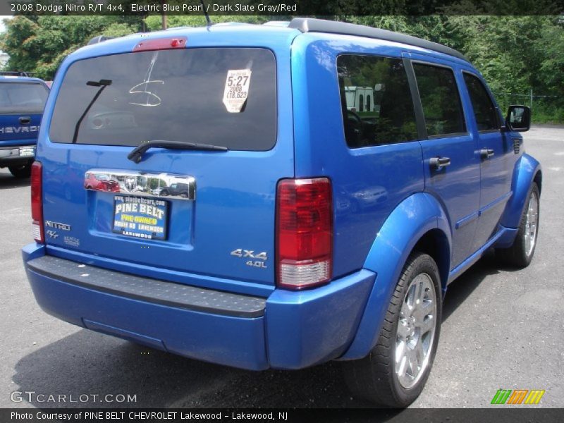 Electric Blue Pearl / Dark Slate Gray/Red 2008 Dodge Nitro R/T 4x4