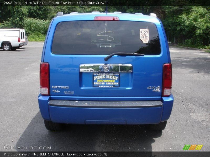 Electric Blue Pearl / Dark Slate Gray/Red 2008 Dodge Nitro R/T 4x4