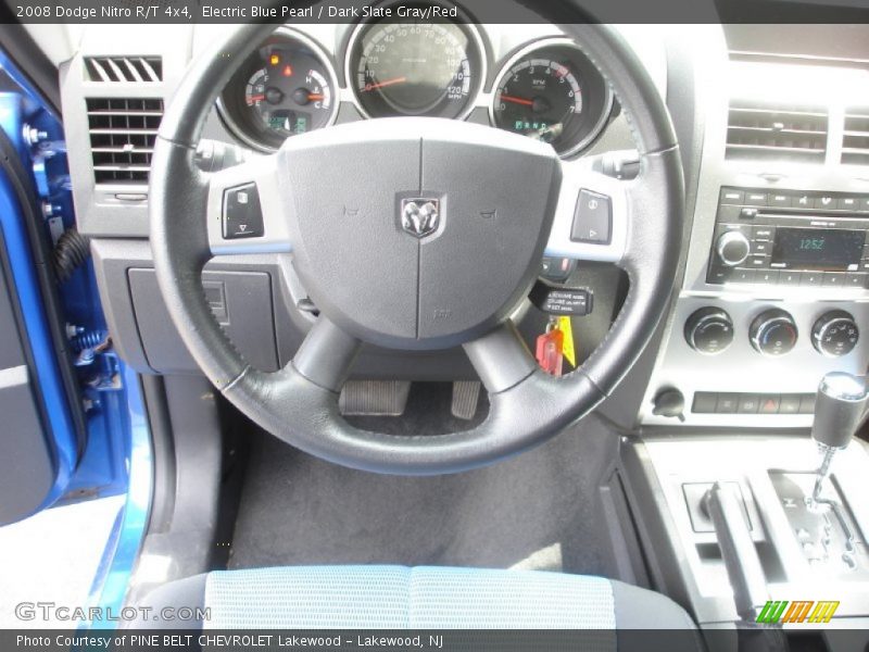 Electric Blue Pearl / Dark Slate Gray/Red 2008 Dodge Nitro R/T 4x4