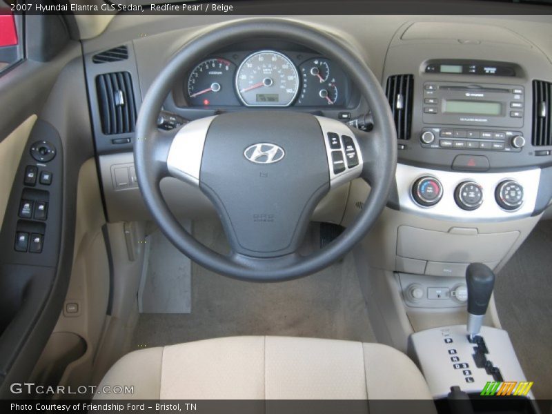 Redfire Pearl / Beige 2007 Hyundai Elantra GLS Sedan