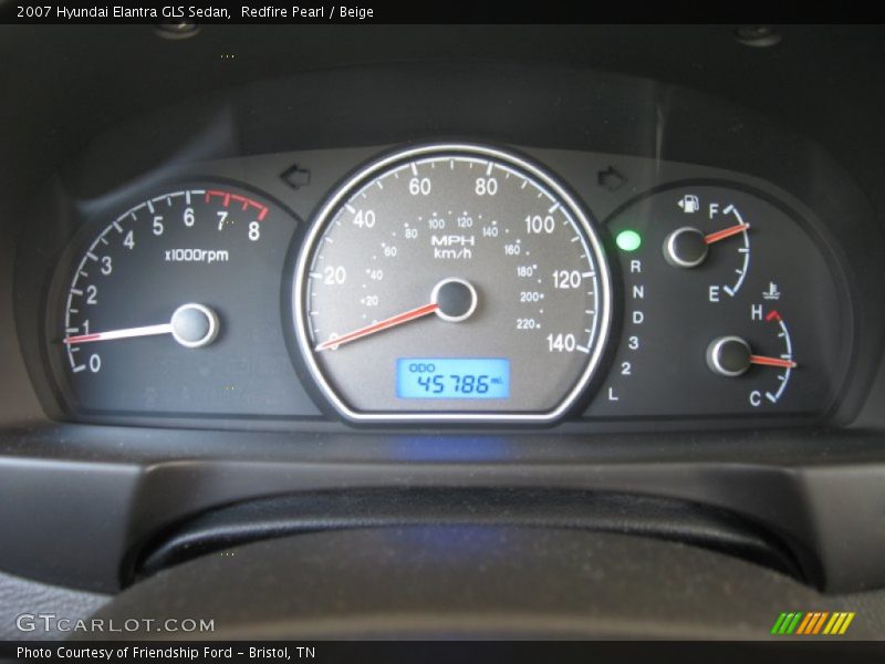 Redfire Pearl / Beige 2007 Hyundai Elantra GLS Sedan