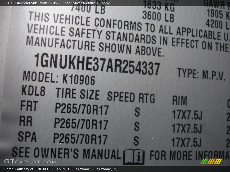 Sheer Silver Metallic / Ebony 2010 Chevrolet Suburban LS 4x4