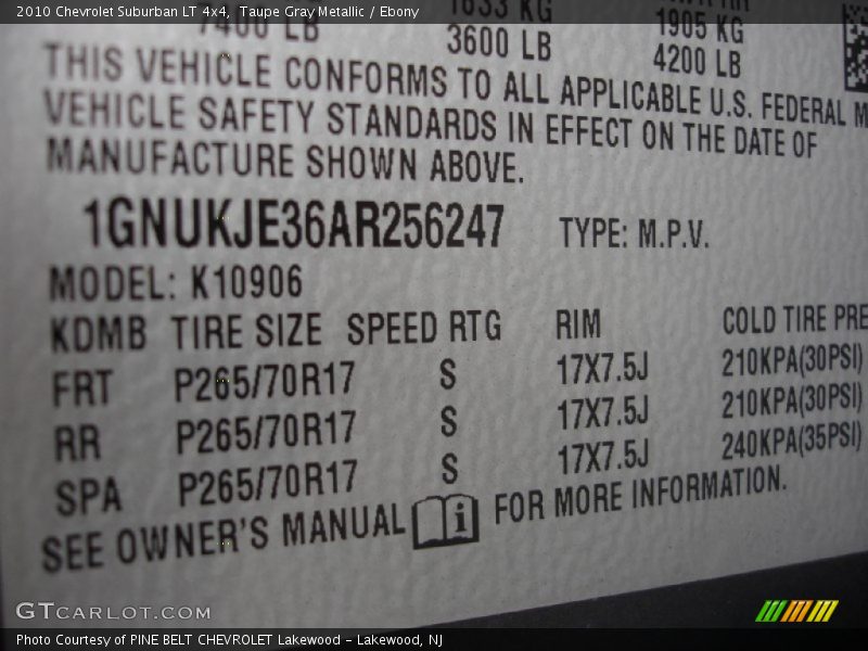 Taupe Gray Metallic / Ebony 2010 Chevrolet Suburban LT 4x4