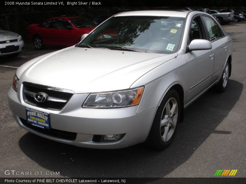 Bright Silver / Black 2008 Hyundai Sonata Limited V6