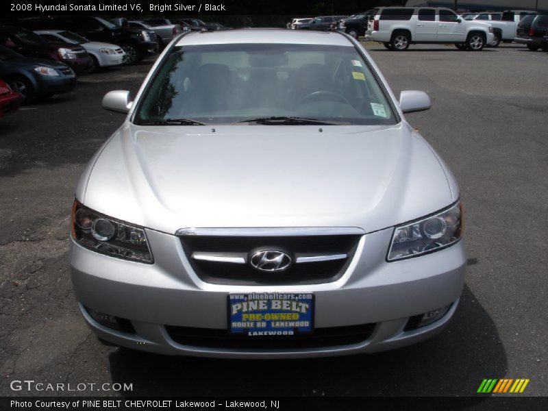 Bright Silver / Black 2008 Hyundai Sonata Limited V6