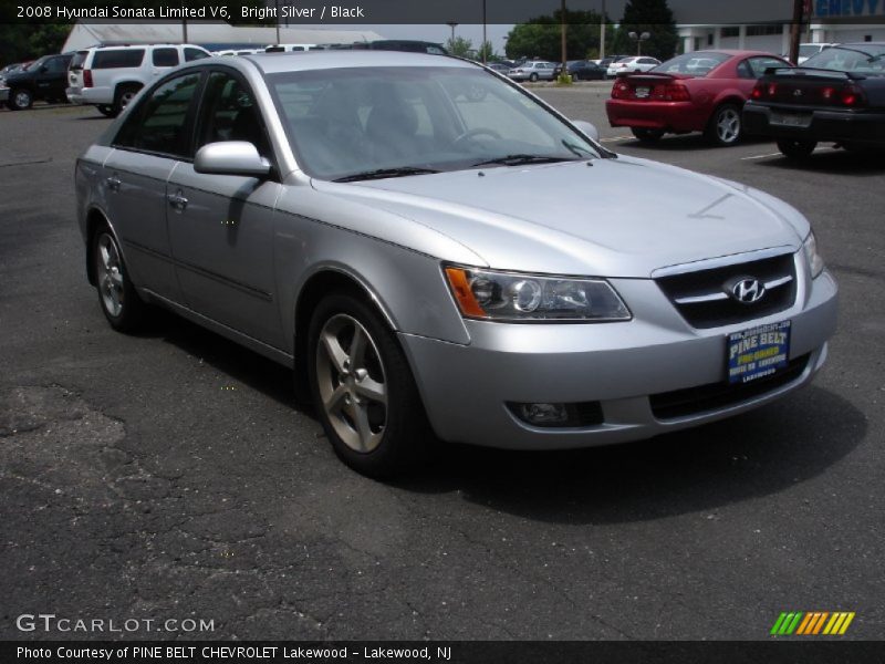 Bright Silver / Black 2008 Hyundai Sonata Limited V6