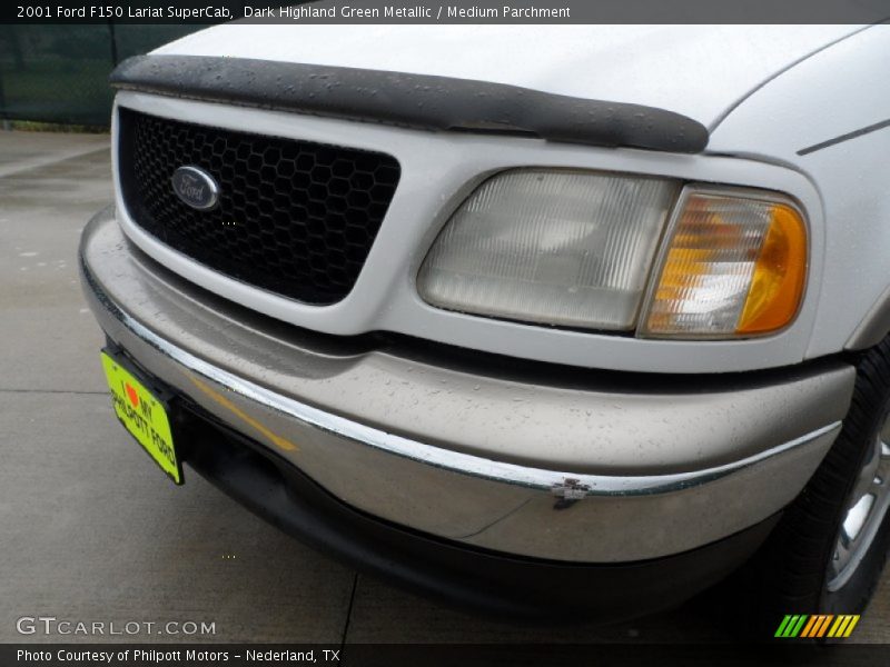Dark Highland Green Metallic / Medium Parchment 2001 Ford F150 Lariat SuperCab