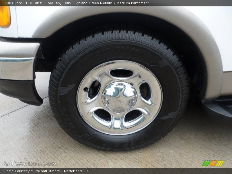 Dark Highland Green Metallic / Medium Parchment 2001 Ford F150 Lariat SuperCab