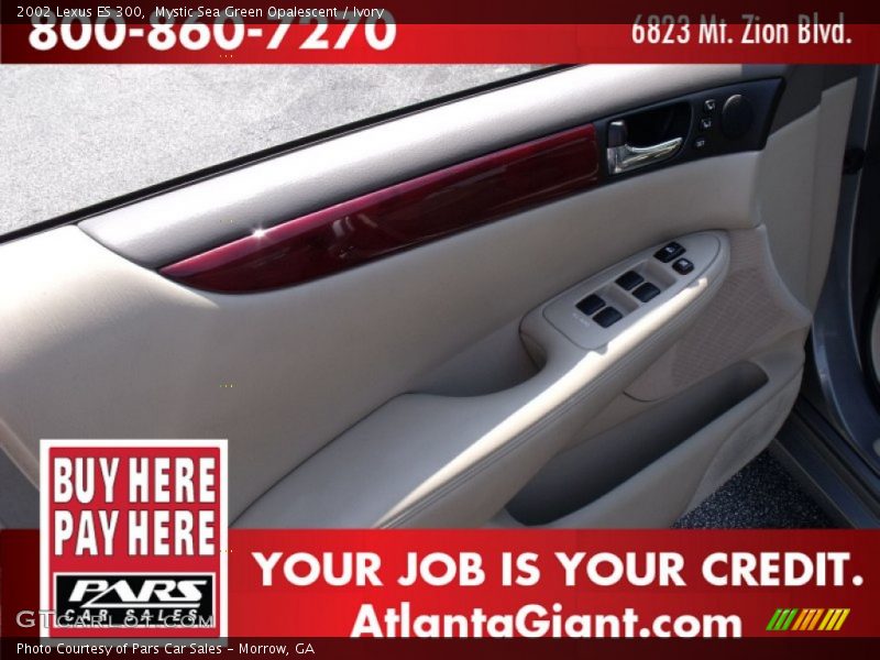 Mystic Sea Green Opalescent / Ivory 2002 Lexus ES 300