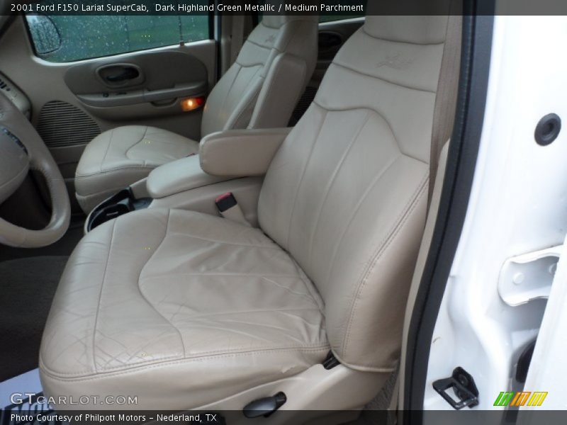 Dark Highland Green Metallic / Medium Parchment 2001 Ford F150 Lariat SuperCab