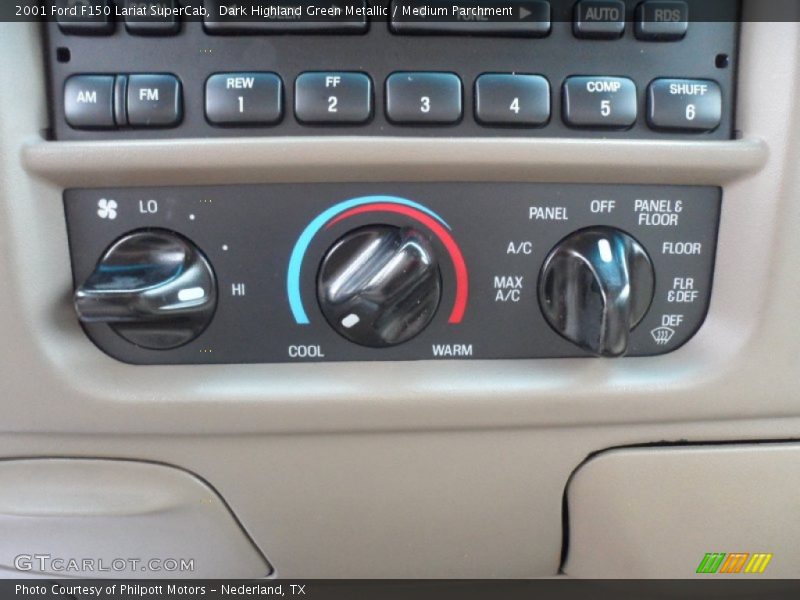 Dark Highland Green Metallic / Medium Parchment 2001 Ford F150 Lariat SuperCab