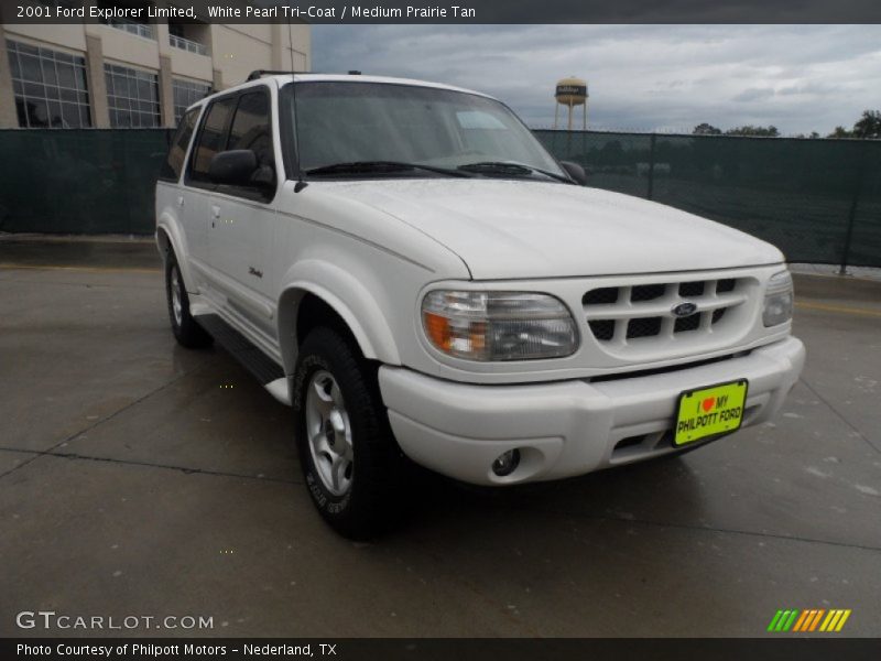 White Pearl Tri-Coat / Medium Prairie Tan 2001 Ford Explorer Limited