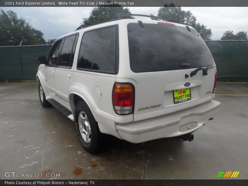 White Pearl Tri-Coat / Medium Prairie Tan 2001 Ford Explorer Limited