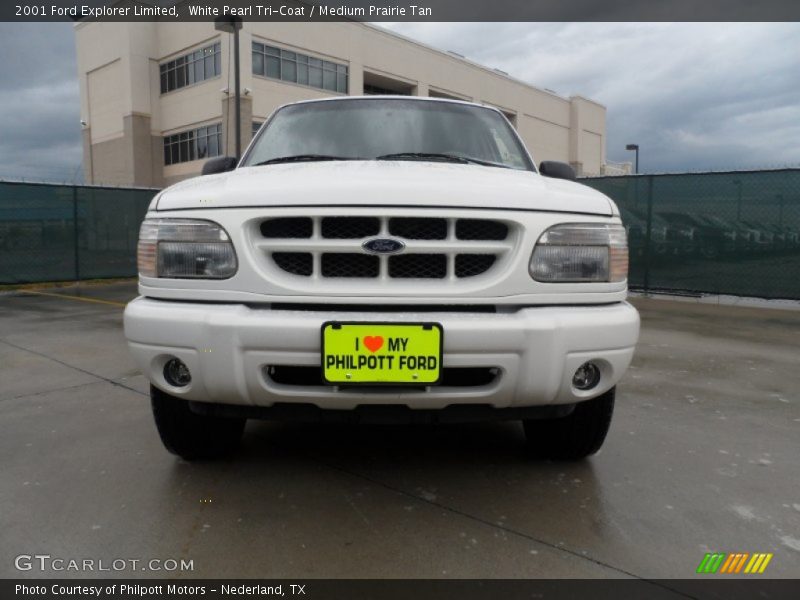 White Pearl Tri-Coat / Medium Prairie Tan 2001 Ford Explorer Limited