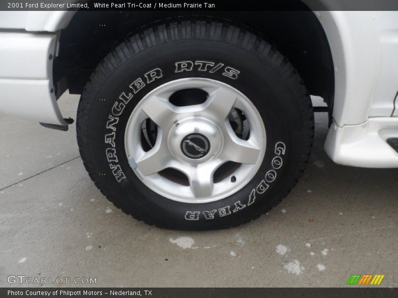 White Pearl Tri-Coat / Medium Prairie Tan 2001 Ford Explorer Limited