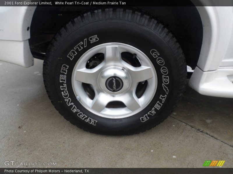 White Pearl Tri-Coat / Medium Prairie Tan 2001 Ford Explorer Limited