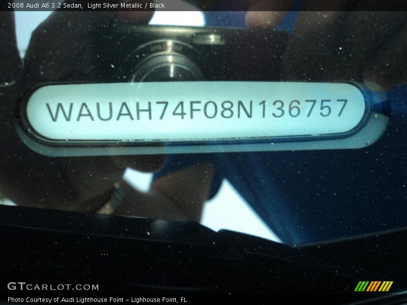 Light Silver Metallic / Black 2008 Audi A6 3.2 Sedan