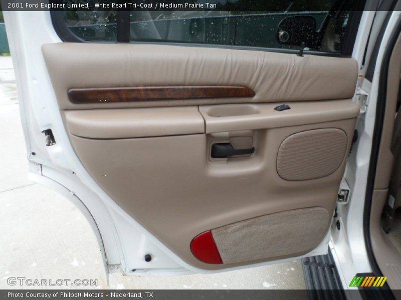 White Pearl Tri-Coat / Medium Prairie Tan 2001 Ford Explorer Limited
