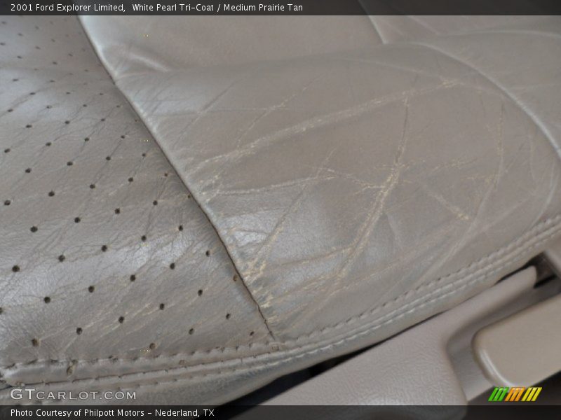 White Pearl Tri-Coat / Medium Prairie Tan 2001 Ford Explorer Limited