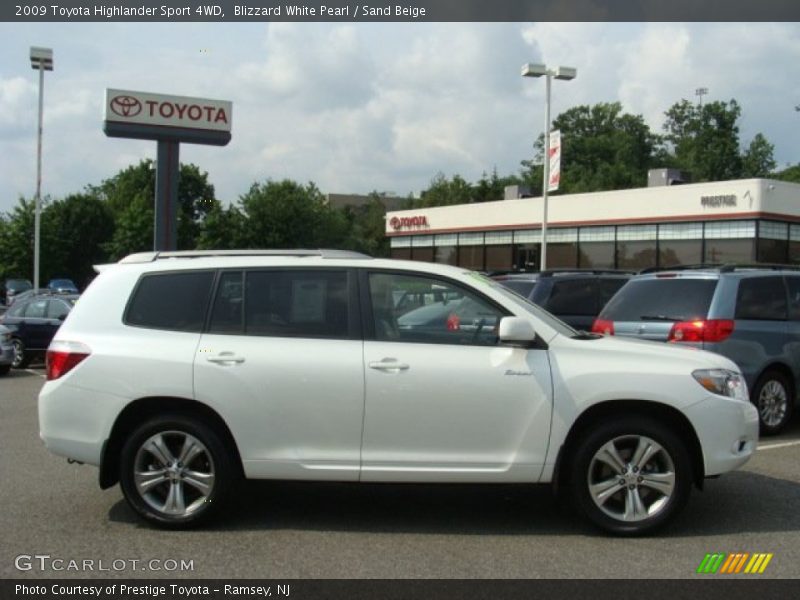 Blizzard White Pearl / Sand Beige 2009 Toyota Highlander Sport 4WD