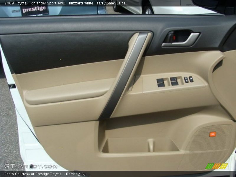 Blizzard White Pearl / Sand Beige 2009 Toyota Highlander Sport 4WD