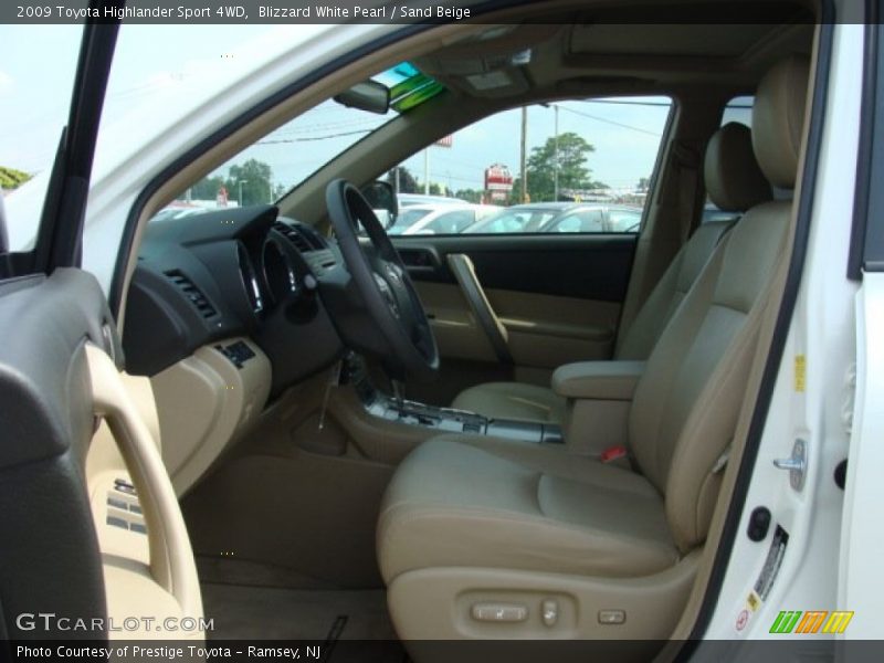 Blizzard White Pearl / Sand Beige 2009 Toyota Highlander Sport 4WD