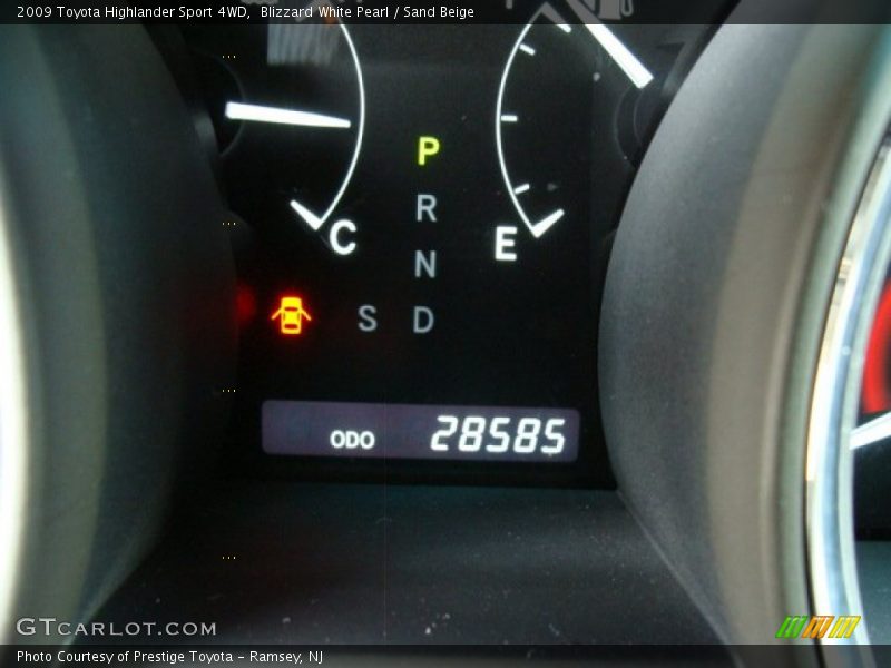 Blizzard White Pearl / Sand Beige 2009 Toyota Highlander Sport 4WD