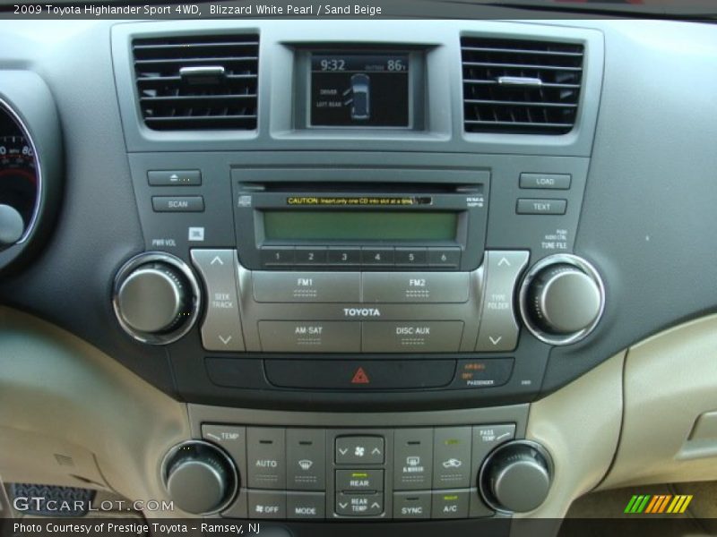 Blizzard White Pearl / Sand Beige 2009 Toyota Highlander Sport 4WD