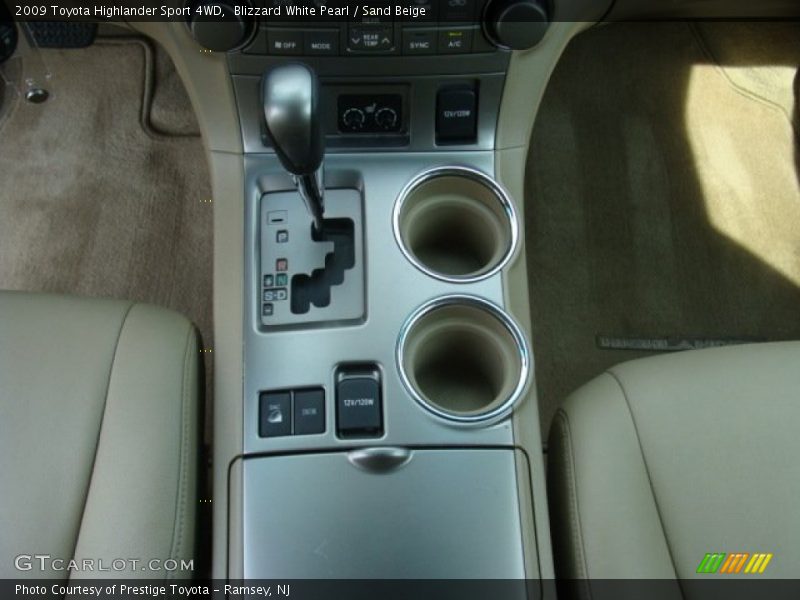 Blizzard White Pearl / Sand Beige 2009 Toyota Highlander Sport 4WD