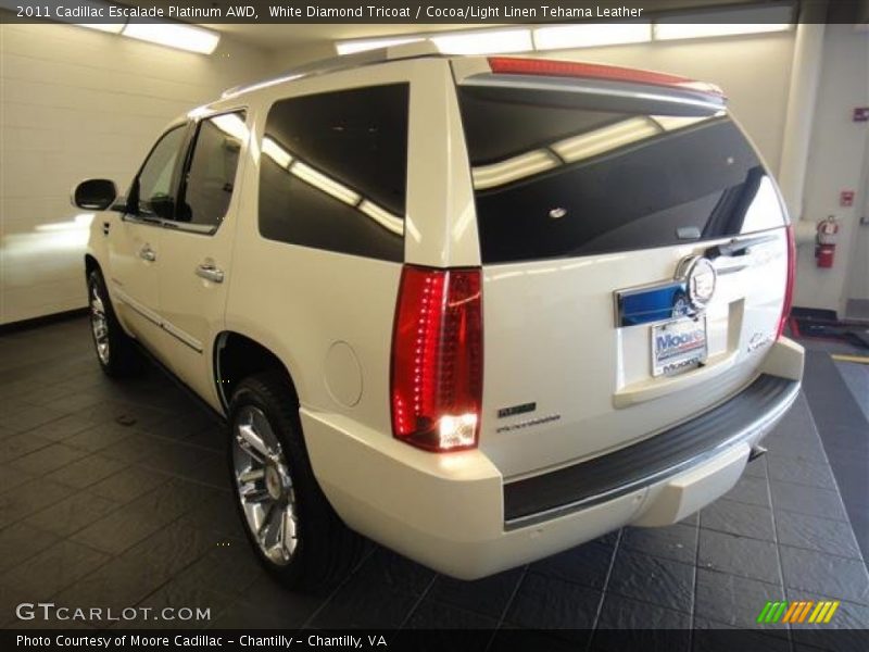 White Diamond Tricoat / Cocoa/Light Linen Tehama Leather 2011 Cadillac Escalade Platinum AWD