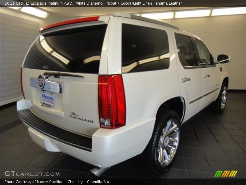 White Diamond Tricoat / Cocoa/Light Linen Tehama Leather 2011 Cadillac Escalade Platinum AWD