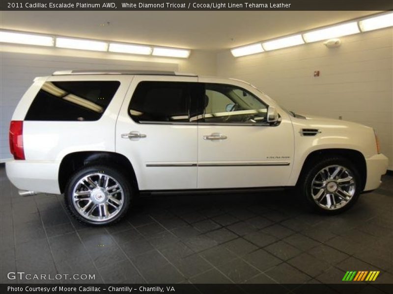 White Diamond Tricoat / Cocoa/Light Linen Tehama Leather 2011 Cadillac Escalade Platinum AWD