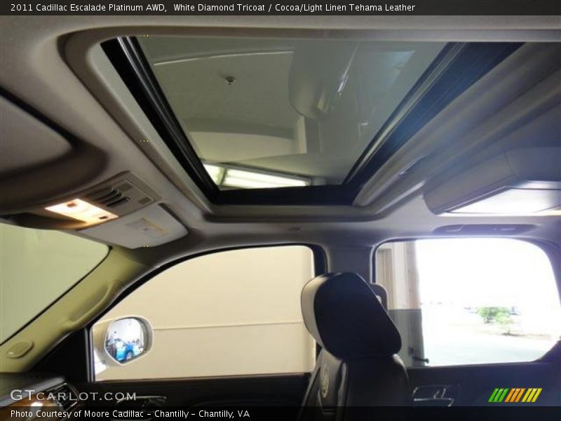 White Diamond Tricoat / Cocoa/Light Linen Tehama Leather 2011 Cadillac Escalade Platinum AWD