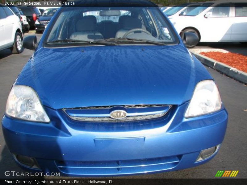 Rally Blue / Beige 2003 Kia Rio Sedan